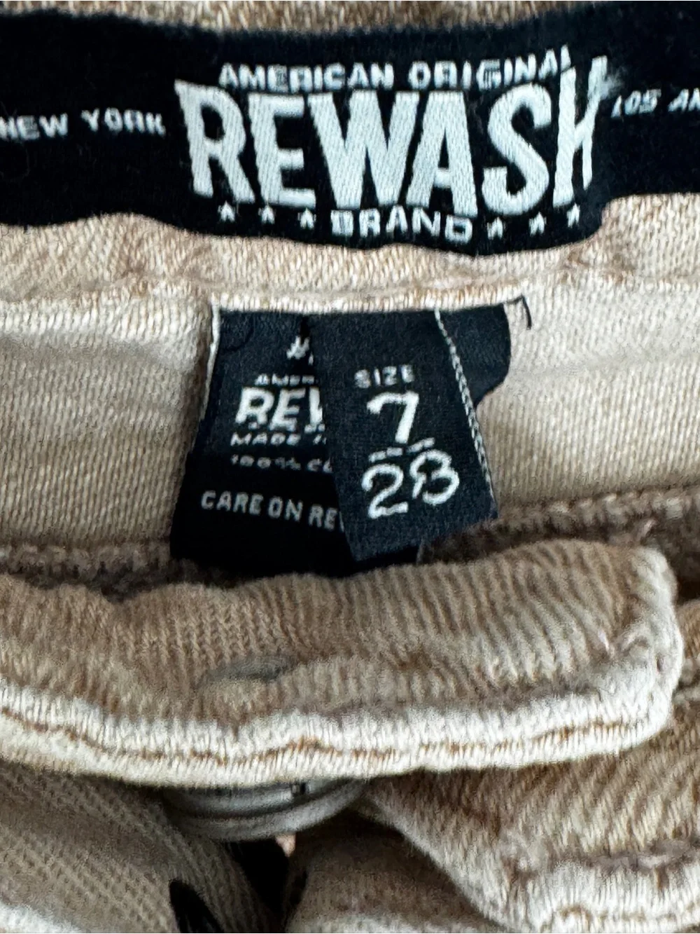 Rewash Sandstone Denim Wide Leg Pants Jeans W Belt 7 28